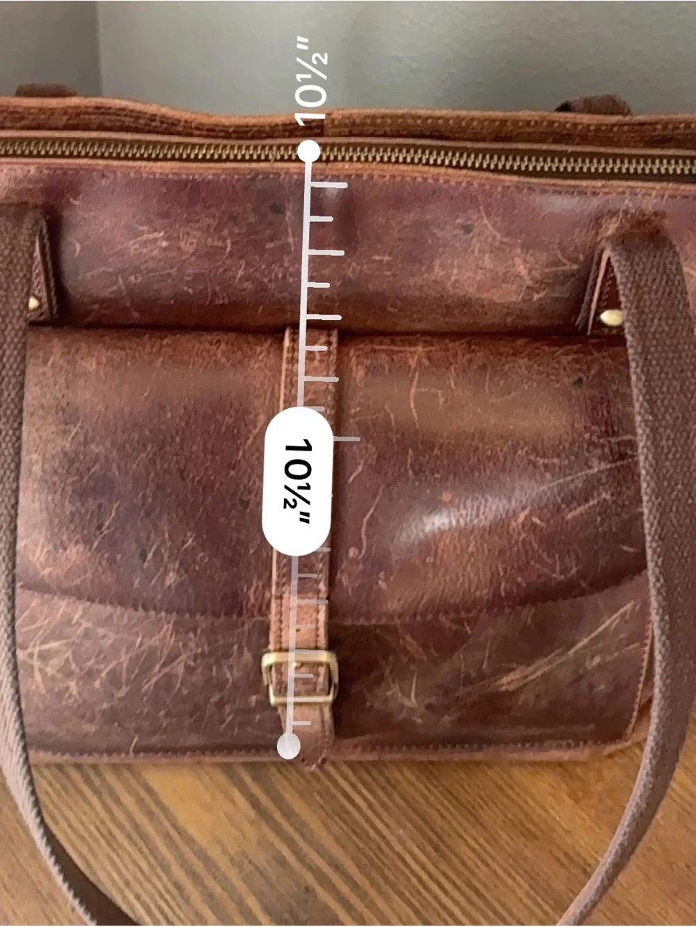 S-Zone Crazy Horse Genuine Leather Laptop Tote Bag 14” Work Crossbody Brown 17”